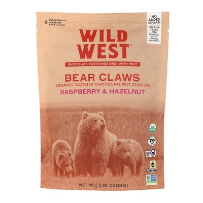 Wild West organic chocolate bear claws sweetened with fruit