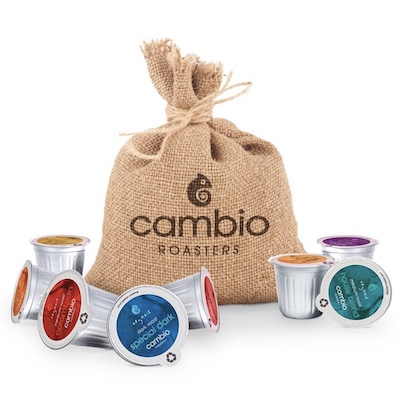 plastic-free, aluminum coffee K-Cup from cambio organic coffee pods