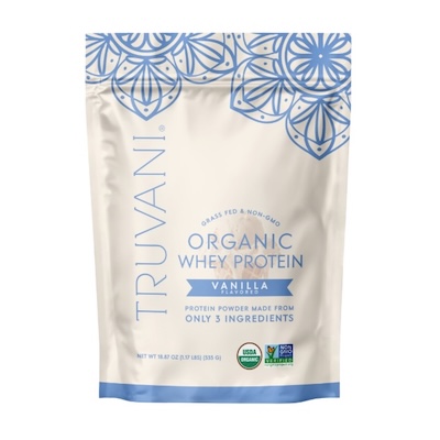 organic grass-fed whey protein powder from Truvani