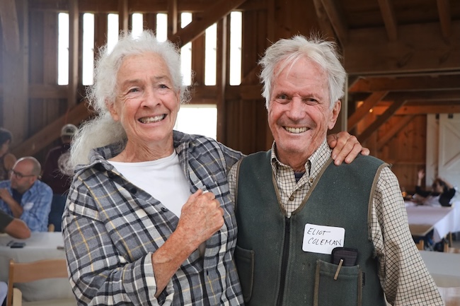 (Abby Rockefeller, host of the event at her Churchtown Dairy, and Eliot Coleman. 