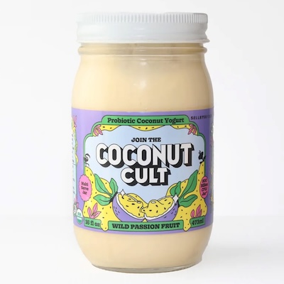 Wild Passion Fruit Yogurt from The Coconut Cult organic vegan coconut yogurt