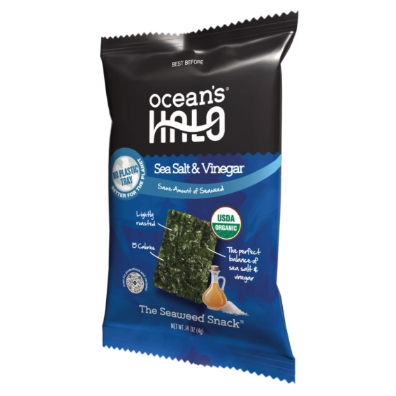 Ocean's Halo sea salt and vinegar seaweed snacks organic