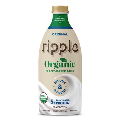 Ripple Foods organic plant-based milk, original and vanilla