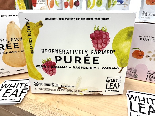 White Leaf Provisions banana raspberry vanilla pear regenerative organic biodynamic