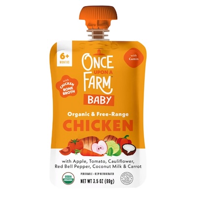 Once Upon a Farm has introduced its first-ever refrigerated, cold-pressure protected meat pouches for babies. The Meat blends come in five varieties featuring grass-fed beef, free-range chicken and turkey, each paired with fruits, vegetables and spices to support palate development. The Meat & Bone Broth