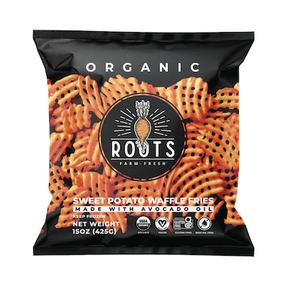 Roots Farm Fresh organic sweet potato waffle fries seed oil-free