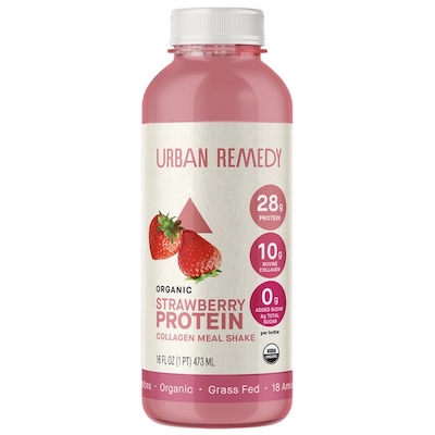 Strawberry Collagen Meal Shake from Urban Remedy organic