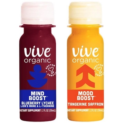 Mind Boost and Mood Boost Wellness Shots from Vive Organic